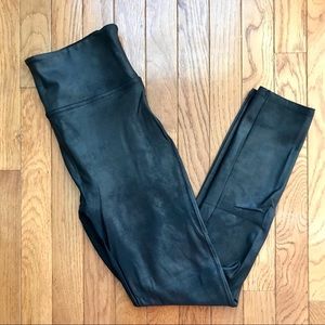 Spanx Black Faux Leather Leggings Petite Length